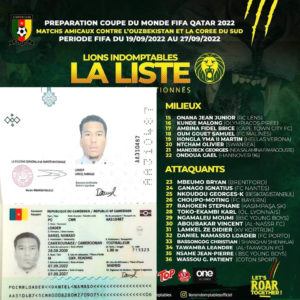 LA LISTE DE RIGOBERT SONG ET LE PASSEPORT DE NAMASO